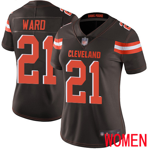Cleveland Browns Denzel Ward Women Brown Limited Jersey 21 NFL Football Home Vapor Untouchable
